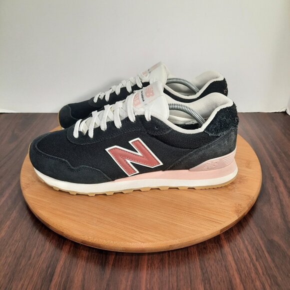 New Balance 515 Womens Size 8.5 Shoes Black Pink White Suede Retro Sneakers - Picture 3 of 10